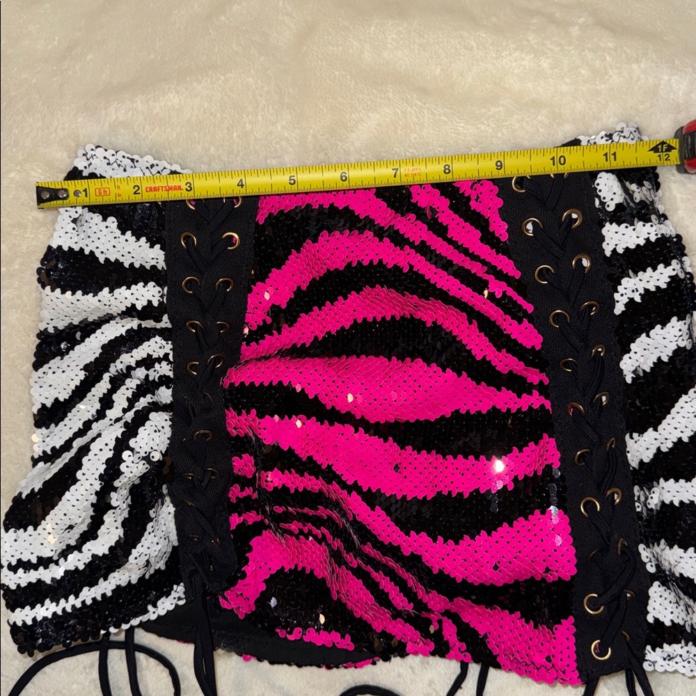 Vibrant Pink and Black Zebra Print Bikini Set - Picture 2 of 2